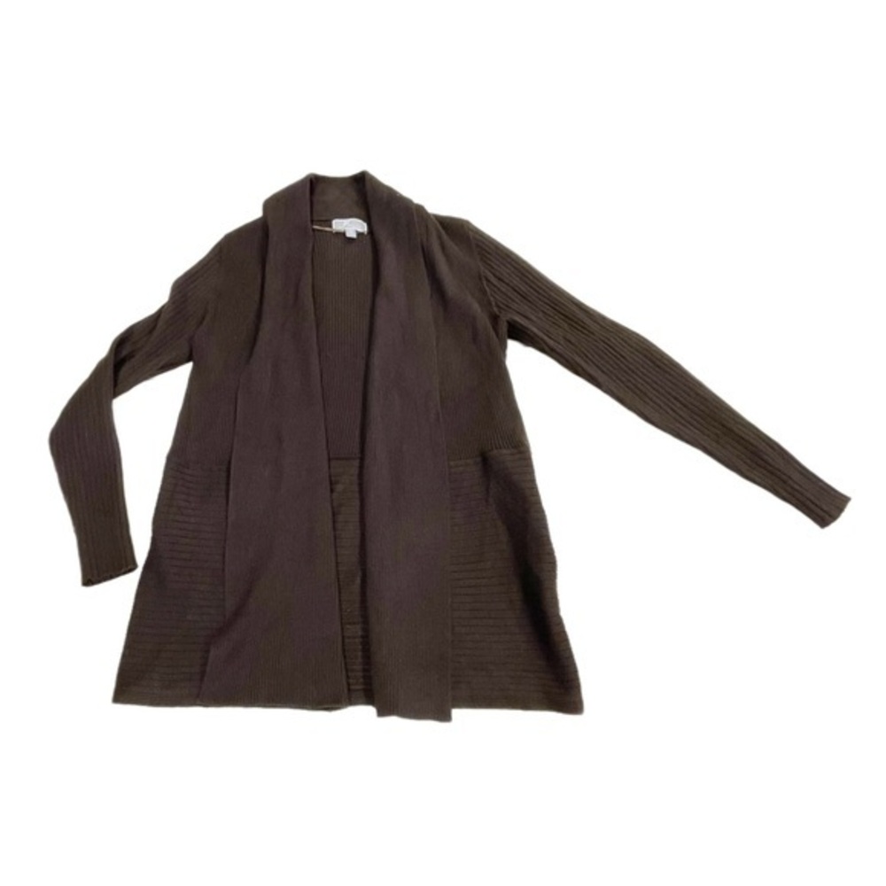 JM Collection Petite brown cardigan sweater womens size PS
